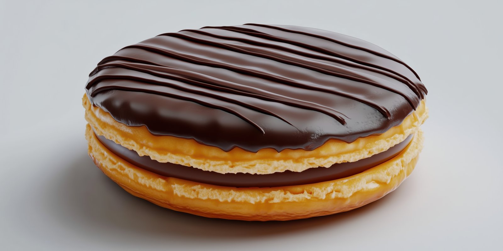 Delicious chocolate cream-filled cookie dessert displayed on a clean surface ready for enjoyment